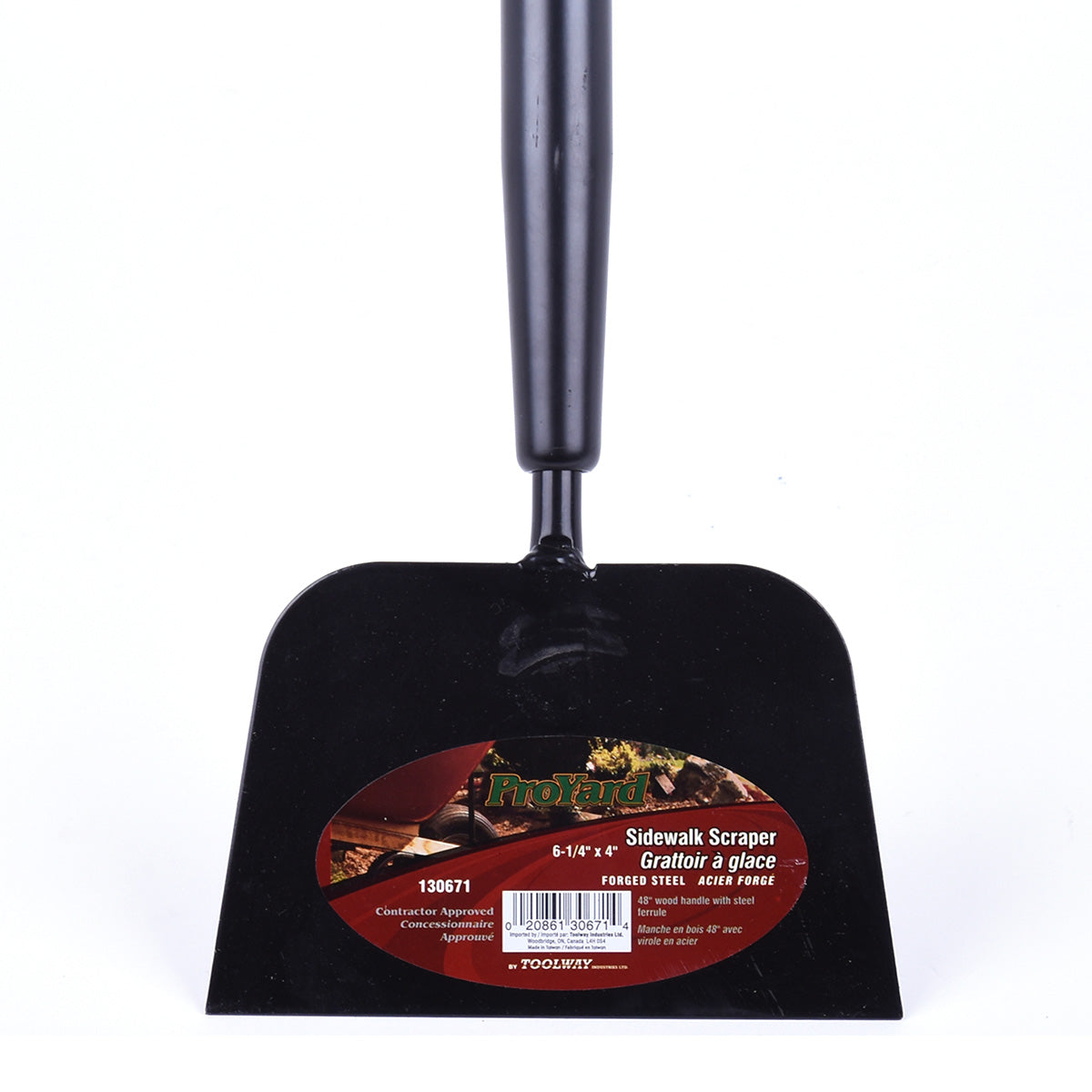 Toolway 130671, Sidewalk Scraper 6-1/4 x 4", Steel Ferrule w/48" Wood Handle