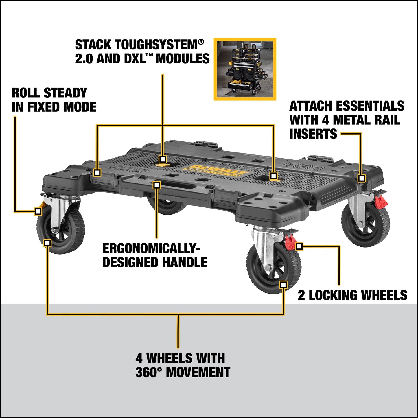 DEWALT DWST08530, TOUGHSYSTEM 2.0 DXL 30in Dolly