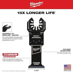 Milwaukee 49-25-1231, OPEN-LOK 1-3/8" TITANIUM ENHANCED BI-METAL MULTI-MATERIAL BLADE 1PK