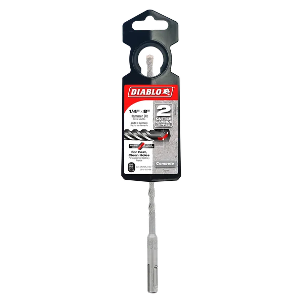 Diablo DMAPL2150, SDS-Plus 2-Cutter Carbide-Tipped Hammer Drill Bit 1/4" x 6" x 8"
