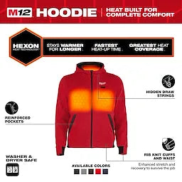 Milwaukee M200R-20, M12 RED HEATED HOODIE ONLY