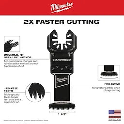 Milwaukee 49-25-1139, OPEN-LOK 1-3/8" HCS JAPANESE TOOTH PRO-CURVE HARDWOOD BLADE 10PK
