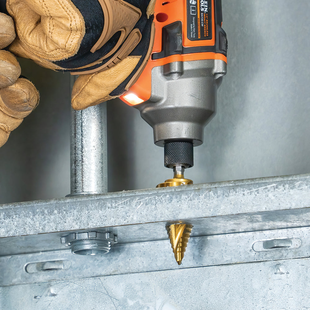 Klein Tools 25951, Step Bit Kit, Spiral Double-Fluted, VACO, 3-Piece