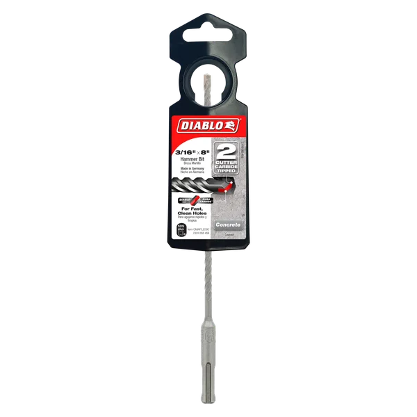 Diablo DMAPL2060, SDS-Plus 2-Cutter Carbide-Tipped Hammer Drill Bit 3/16" x 6" x 8"