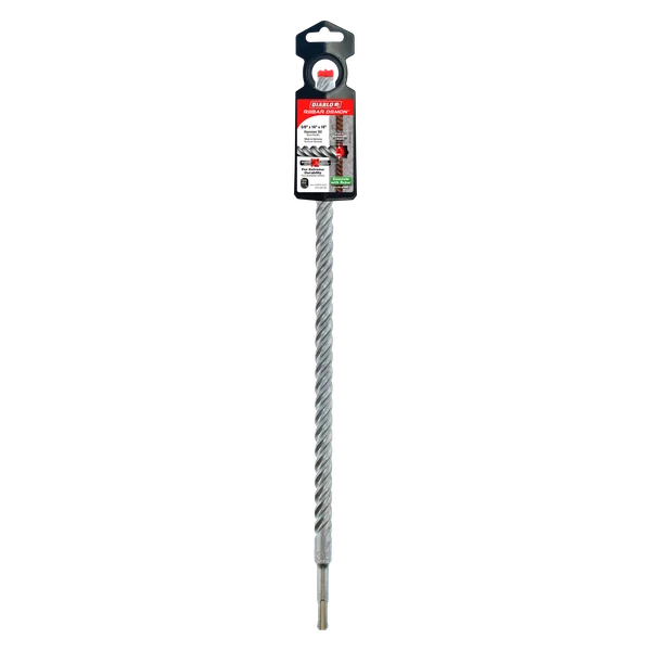 Diablo DMAPL4240, Rebar Demon™ SDS-Plus 4-Cutter Full Carbide Head Hammer Drill Bit 5/8" x 16" x 18"