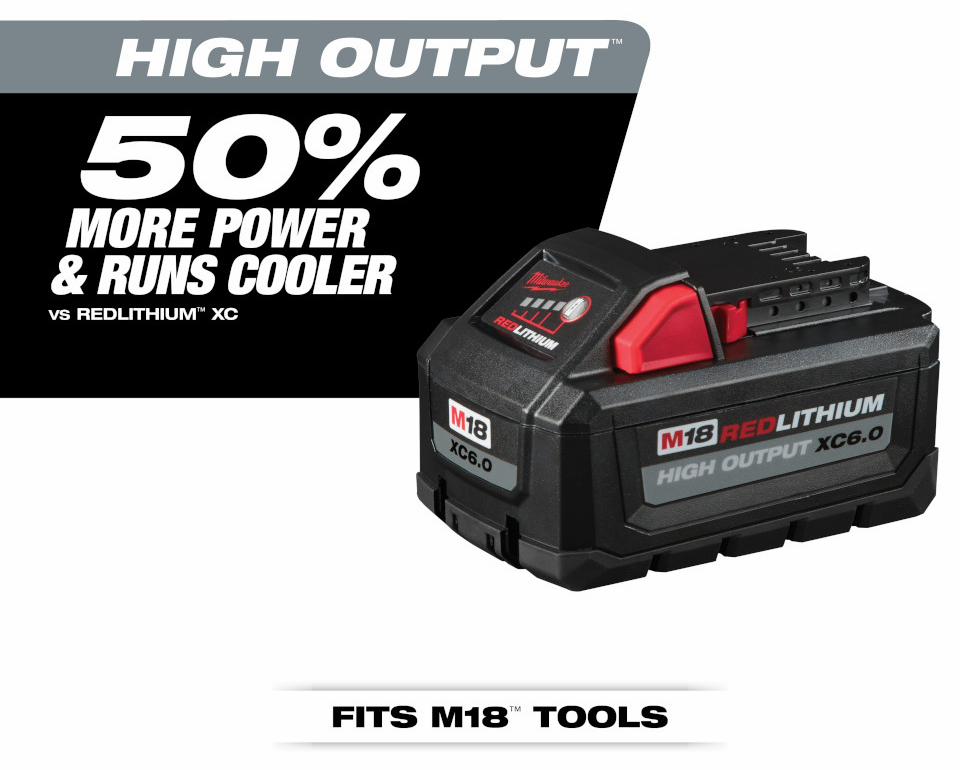 Milwaukee 48-11-1865, M18 REDLITHIUM High Output Battery (6.0 Ah)