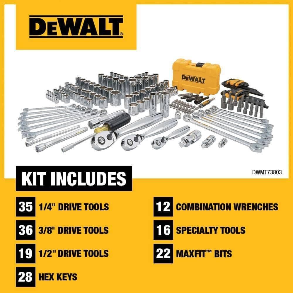 DEWALT DWMT73803, Mechanics Tools Kit and Socket Set, 168-Piece