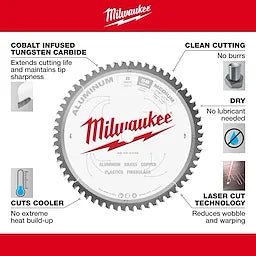 Milwaukee 48-40-4345, 8" 58T Aluminum Cutting Circular Saw Blade