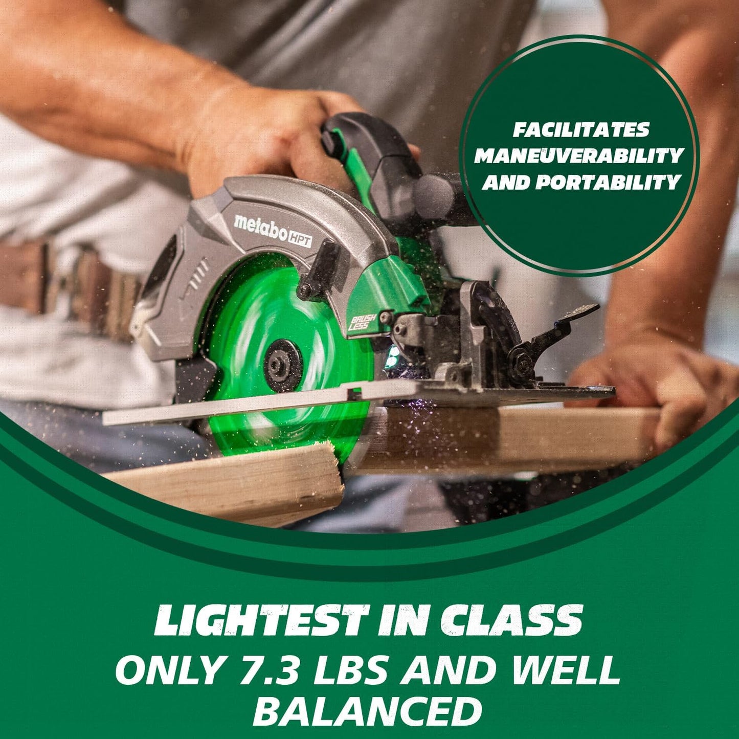 Metabo HPT C1807DAQ4M, 18V MultiVolt 7-1/4 Inch Cordless Circular Saw (Tool Only)