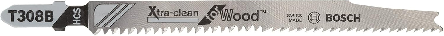 BOSCH T308B, 4-1/2" EC HCS T-Shank Jigsaw Blade (5pk)