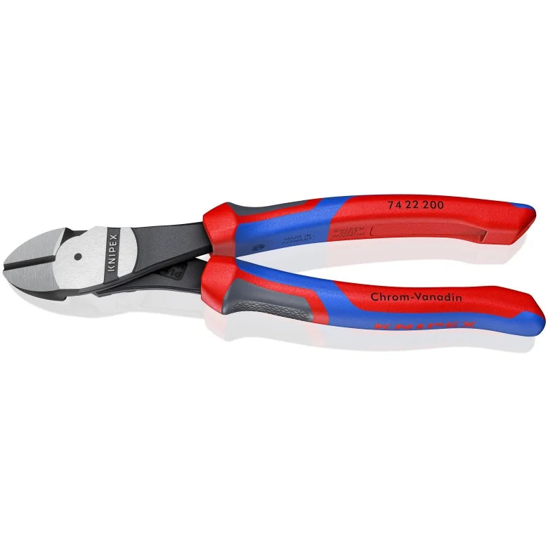 Knipex 74 22 200 SBA, 8 in. High-Leverage 12-Degree Angled Diagonal Side Cutting Pliers