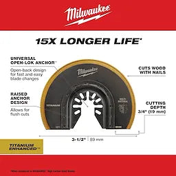 Milwaukee 49-25-1271, OPEN-LOK 3-1/2" TITANIUM ENHANCED BI-METAL SEGMENTED BLADE 1PK