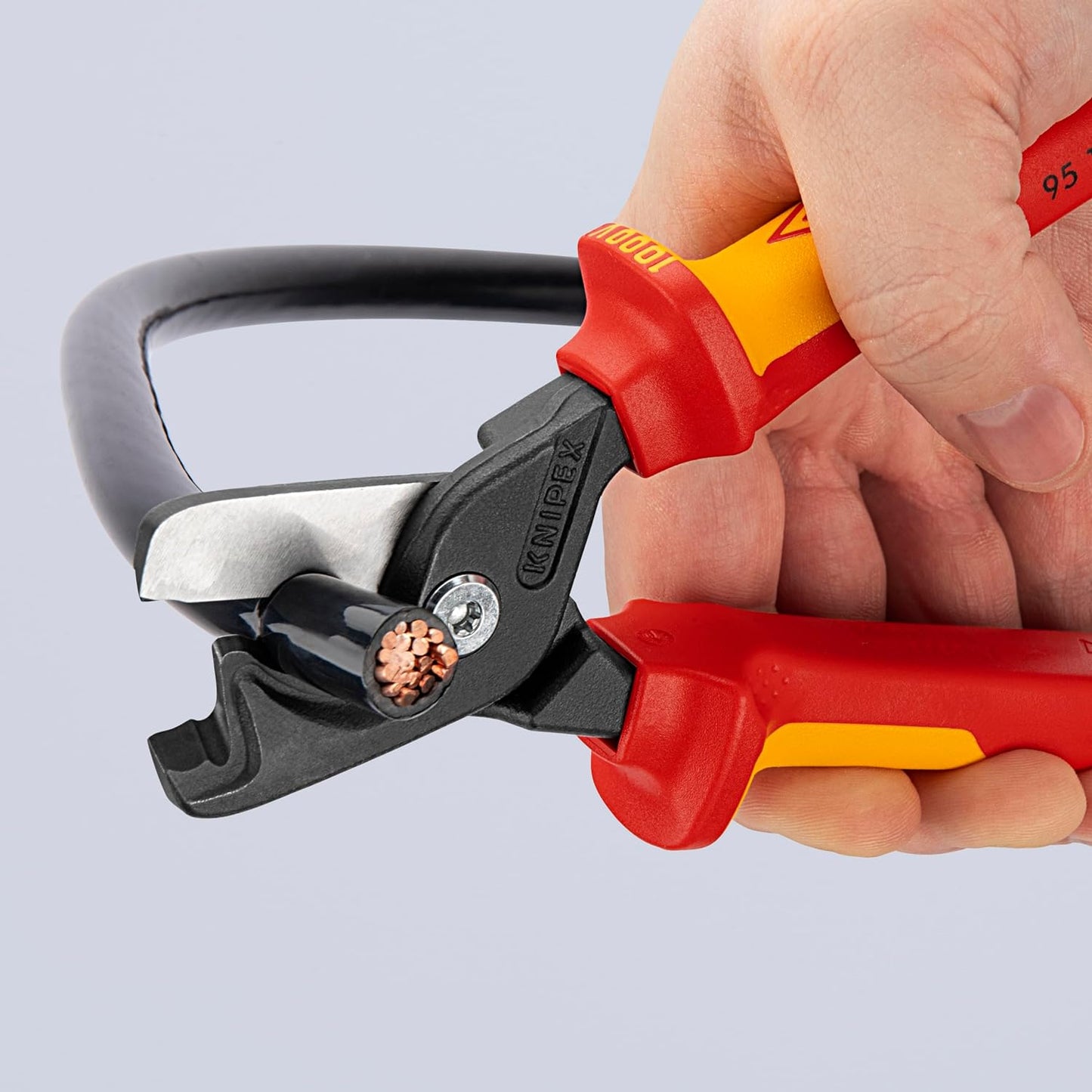 KNIPEX 95 18 225 SBA, 9" StepCut® XL Cable Shears-1000V Insulated