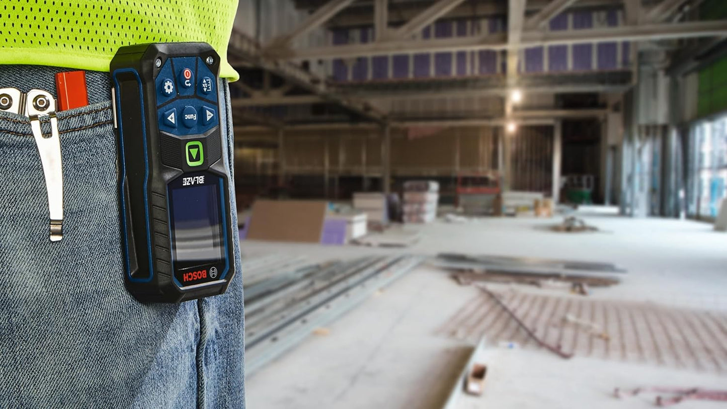 BOSCH GLM165-25G, BLAZE 165 ft. Green Laser Distance Tape Measuring Tool with Color Screen and Measurement Rounding Functionality