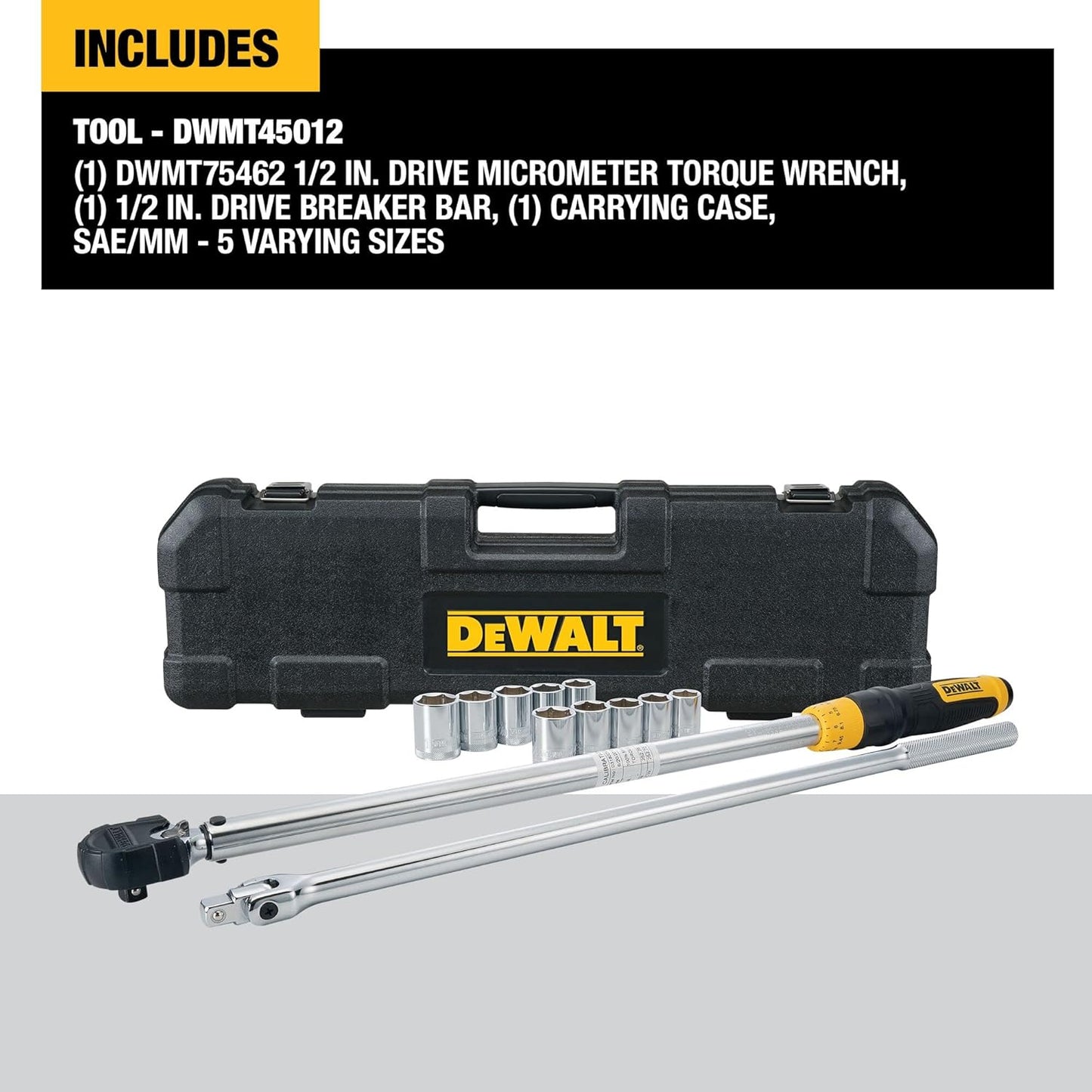 DEWALT DWMT45012, 12 pc. Torque Wrench Set