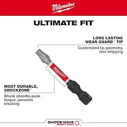 Milwaukee 48-32-4437, 1" T30 SHOCKWAVE Impact Duty Bit - 2 Pack