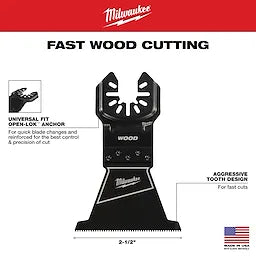 Milwaukee 49-25-1111, OPEN-LOK 2-1/2" HCS WOOD BLADE 1PK
