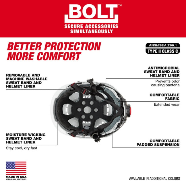 Milwaukee 48-73-1300, BOLT Vented Performance Helmet – Type 2 Class C