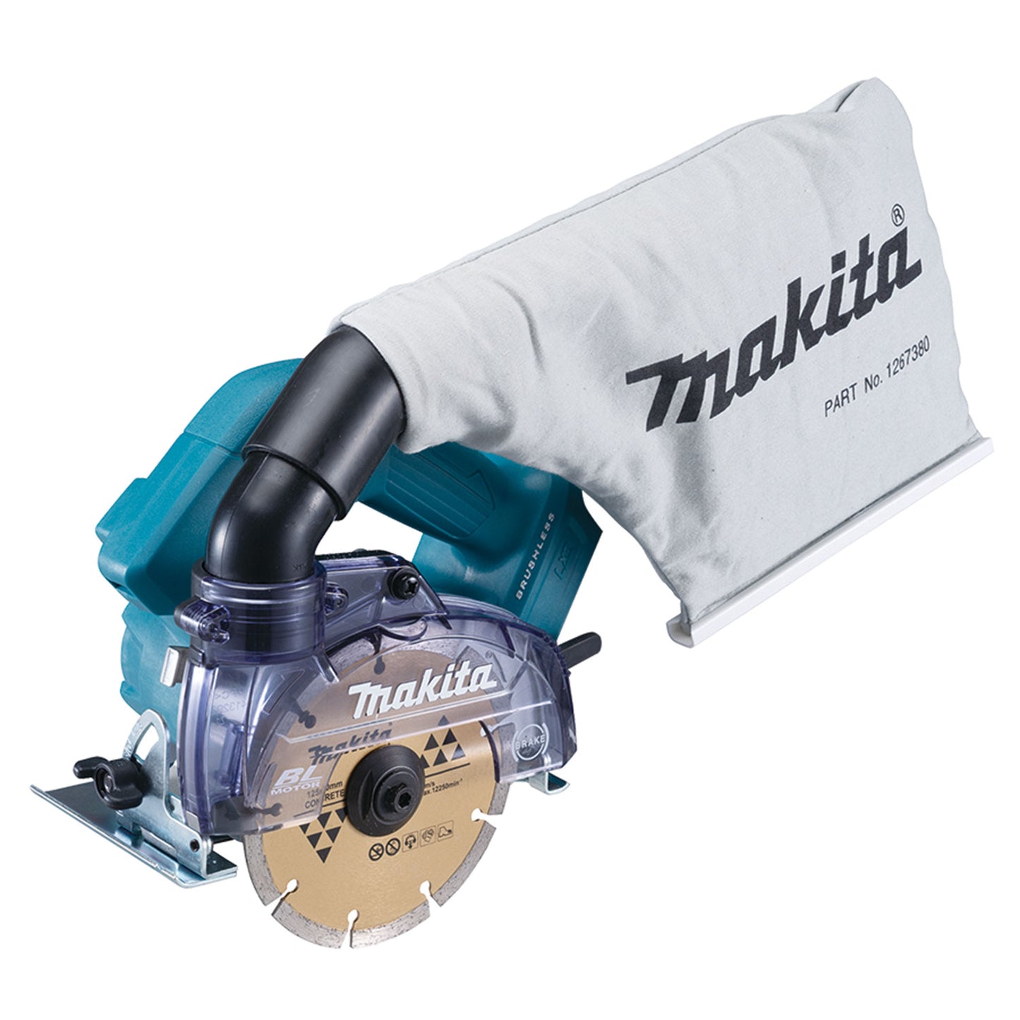 Makita DCC500TEX1, 18V LXT Brushless Cordless 5" Masonry Saw w/ADT & AWS (5.0Ah x2 Kit)
