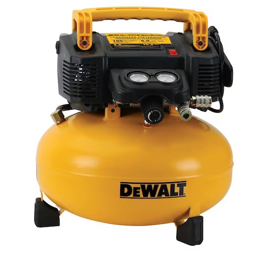 DEWALT DWFP55126, 0.9 HP, 6 GALLON, 165 PSI, OIL FREE, 2.6 SCFM, PANCAKE COMPRESSOR