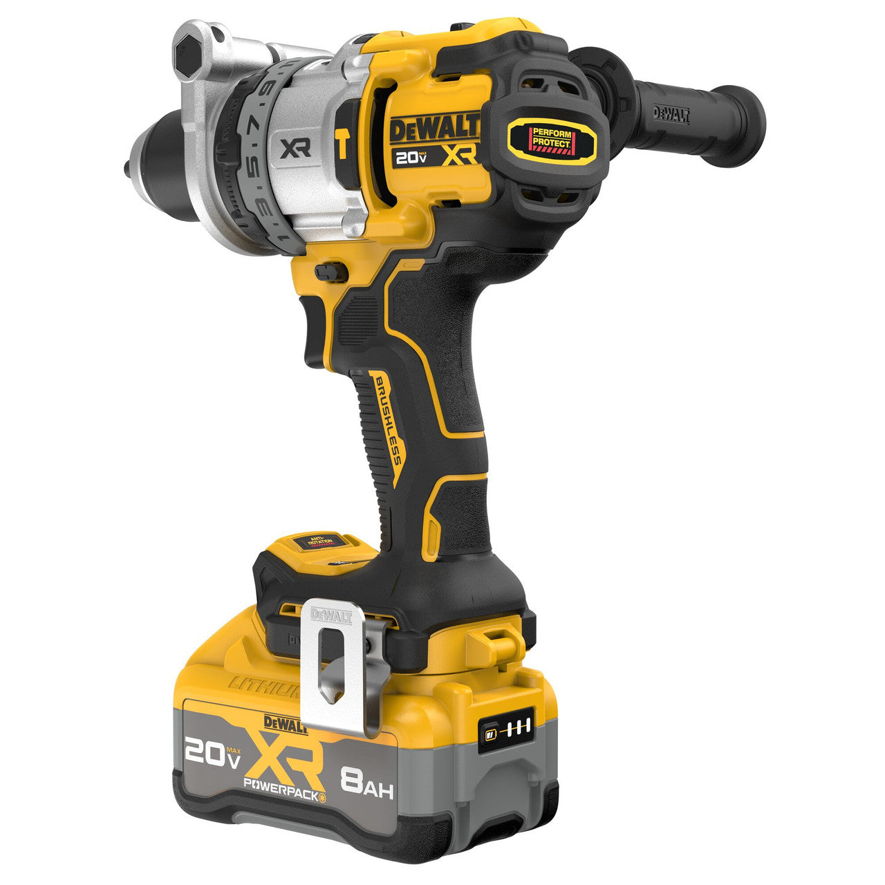 DEWALT DCD1007WW1, 20V MAX* XR® BRUSHLESS CORDLESS 1/2 IN. 3-SPEED HAMMER DRILL Kit