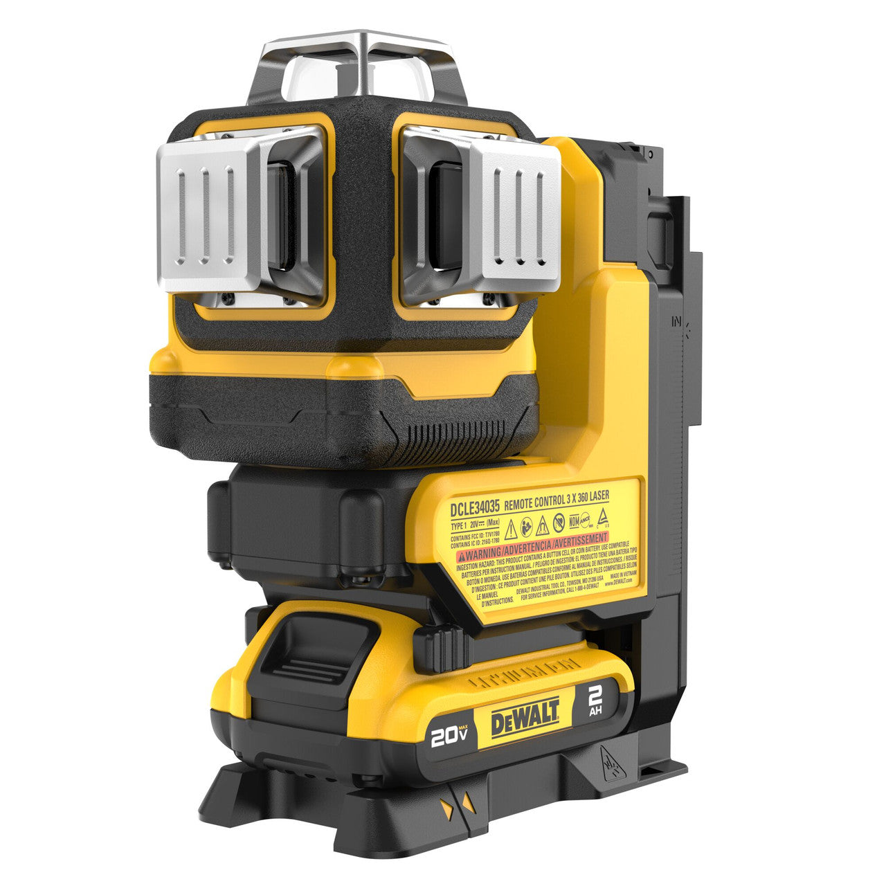 DEWALT DCLE34035D1, 20V Remote Control 3X360 Green Laser