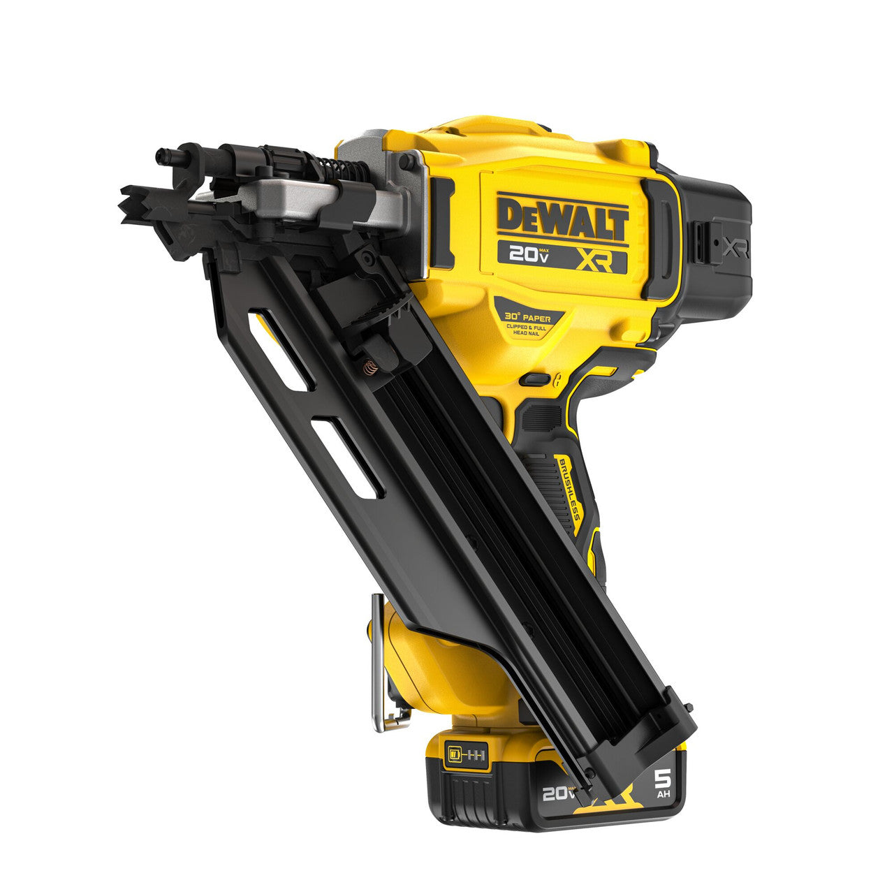 DEWALT DCN930P1, 20V MAX XR Cordless Brushless 2-Speed 30 Degree Paper Collated Framing Nailer Kit