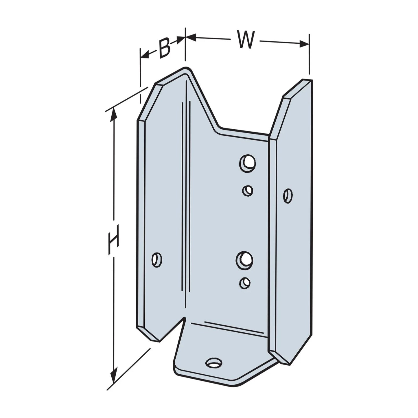 Simpson Strong Tie FB24Z, ZMAX Galvanized Fence Rail Bracket for 2x4