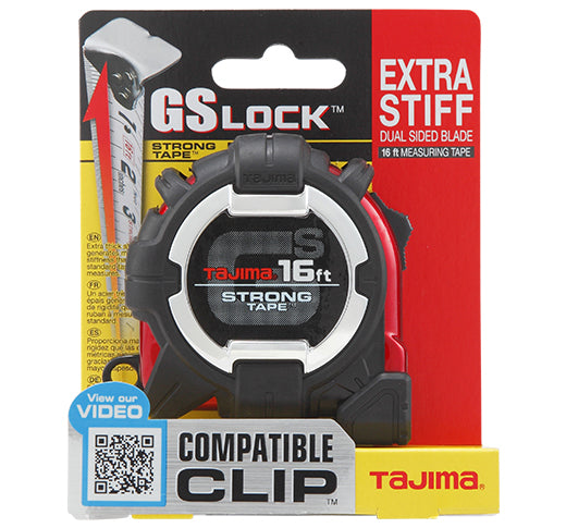 Tajima GS-C16BW, GS-LOCK, 16ft x 1in strong tape & hook with COMPATIBLE CLIP