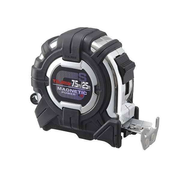 Tajima GS-SC25/7.5MBW, GS-LOCK, 25ft / 7.5m x 1 in strong tape & MAGNETIC POWER X 2, COMPATIBLE CLIP