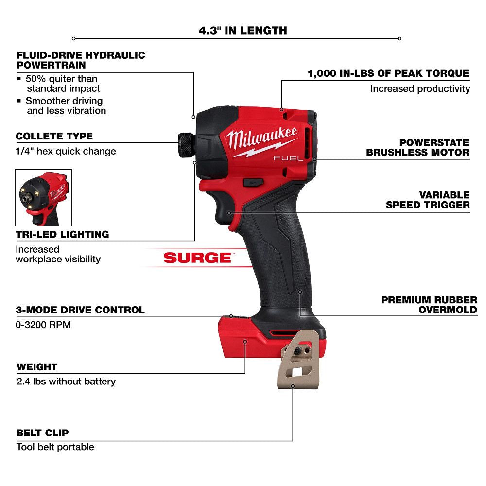 Milwaukee 2761-20, M18 FUEL™ SURGE™ 1/4" Hex Hydraulic Driver