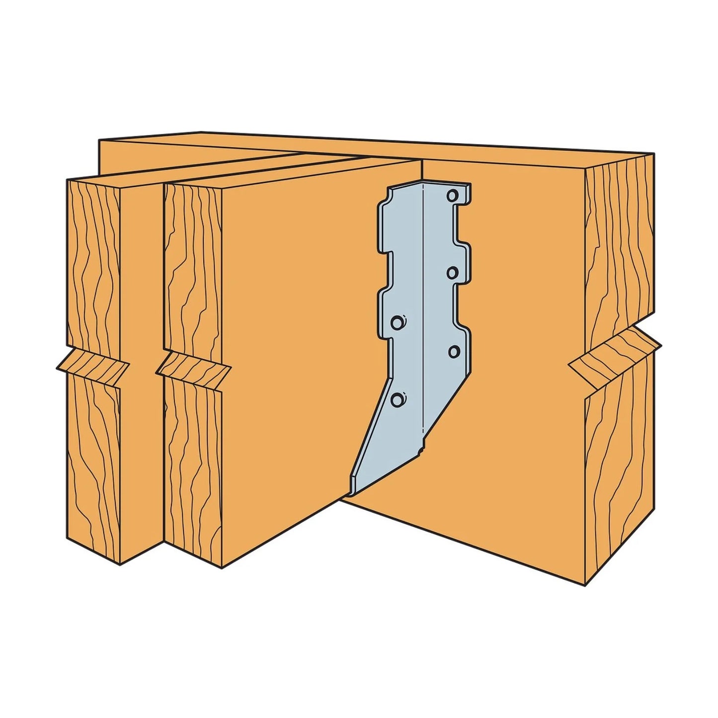 Simpson Strong Tie LUS28-2Z, ZMAX Galvanized Face-Mount Joist Hanger for Double 2x8 (25/Box)