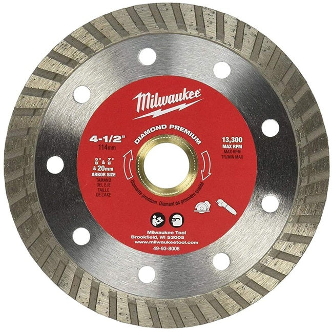 Milwaukee 49-93-8008, 4-1/2" Diamond Premium Turbo