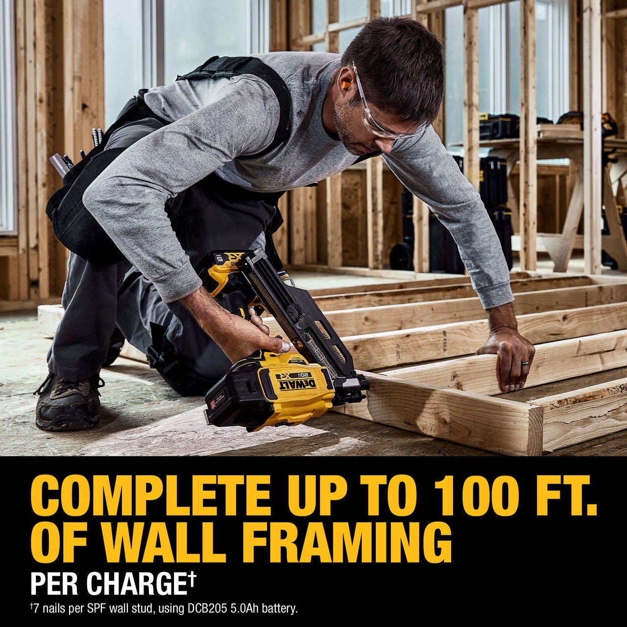 DEWALT DCN930P1, 20V MAX XR Cordless Brushless 2-Speed 30 Degree Paper Collated Framing Nailer Kit