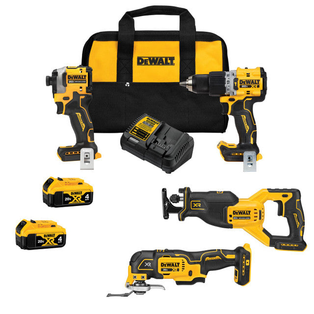 DEWALT DCK4050M2, 20V MAX Brushless 4-Tool 2x 4.0Ah Combo Kit