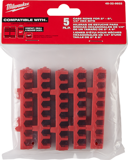 Milwaukee 48-32-9933, Small & Medium Case Rows for Impact Driver Accessories 5PK