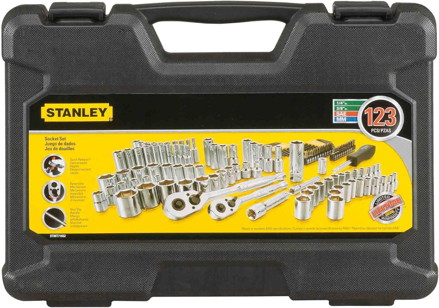 Stanley STMT71652, 1/4 in & 3/8 in Drive Mechanic Tool Set (123 pc)
