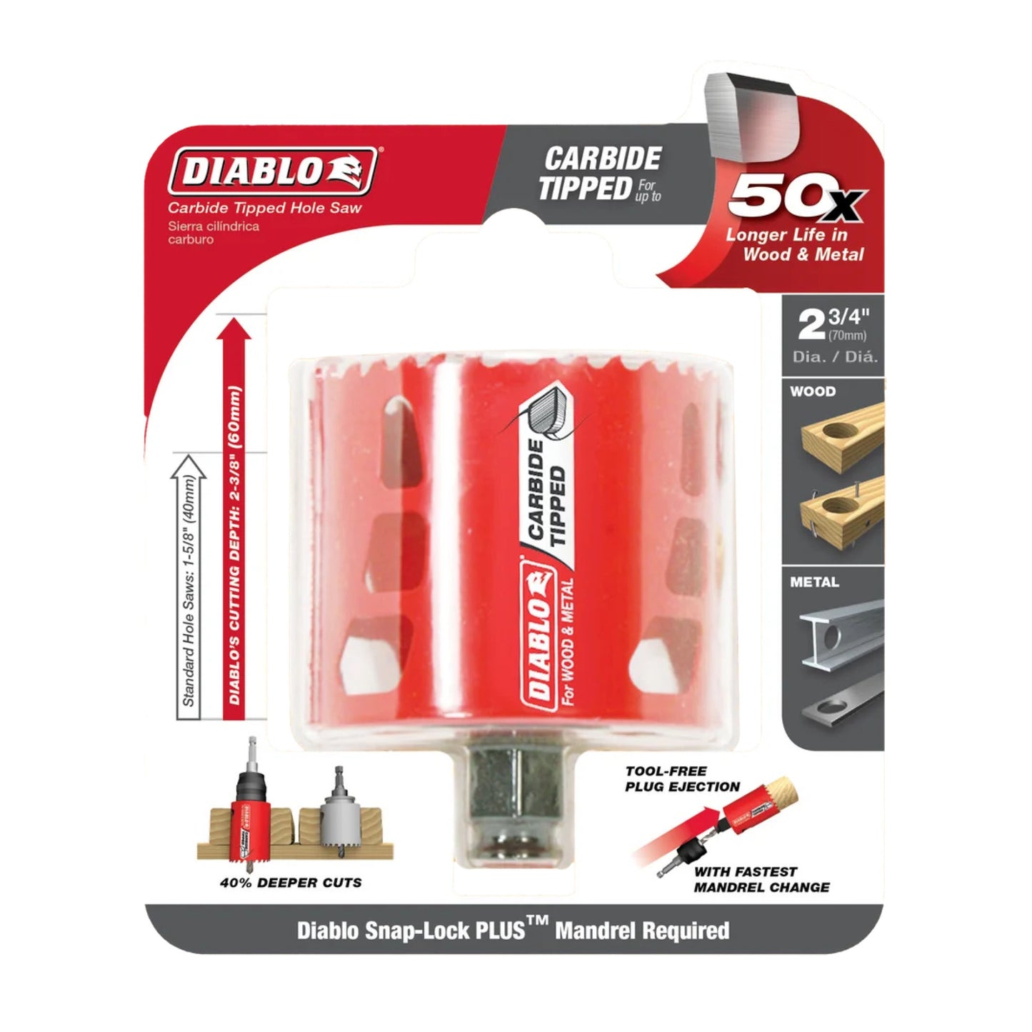 Diablo DHS2750CT, 2-3/4" Carbide Hole Saw