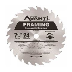 Avanti A0724A, 7-1/4" x 24T Saw Blades (Box of 10)