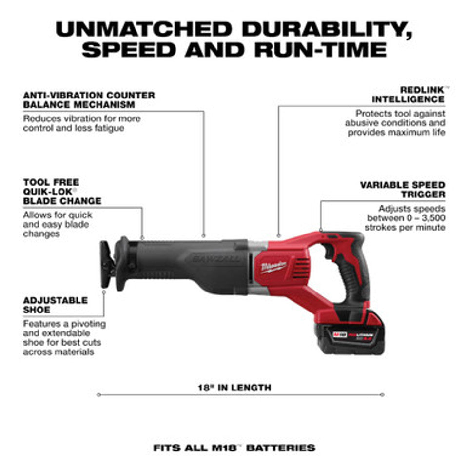 Milwaukee 2696-24, M18 Cordless 4-Tool Combo Kit
