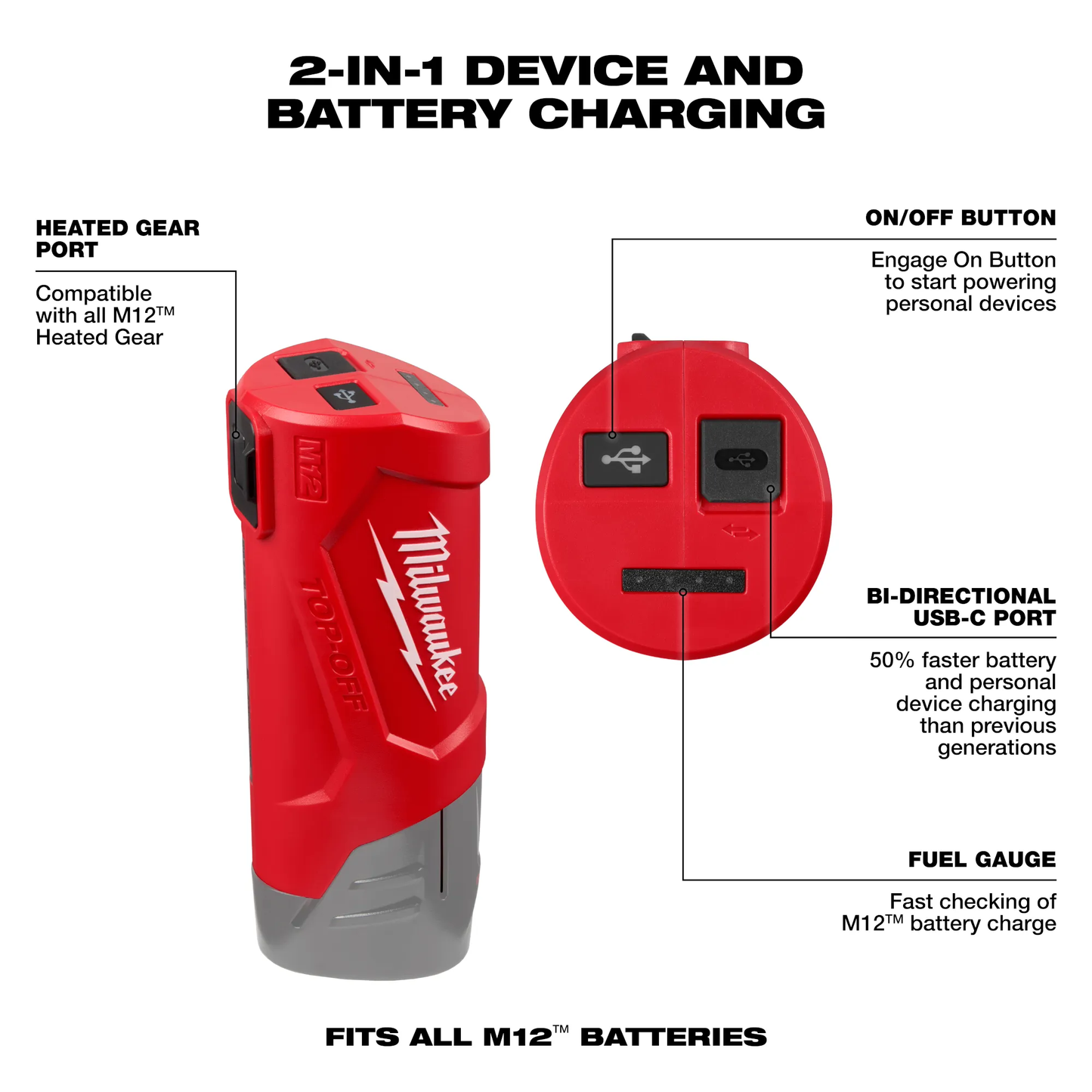 Milwaukee 48-59-1211, M12 TOP-OFF Power Supply and Charger