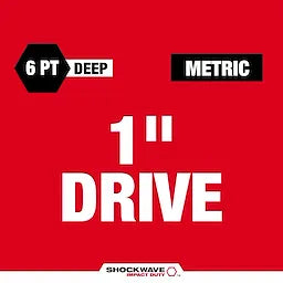 Milwaukee 49-66-6627, SHOCKWAVE Impact Duty™ 1" Drive 33mm Deep 6 Point Socket
