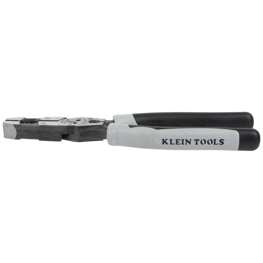 Klein Tools J2159CRTP, Hybrid Pliers with Crimper, Fish Tape Puller and Wire Stripper