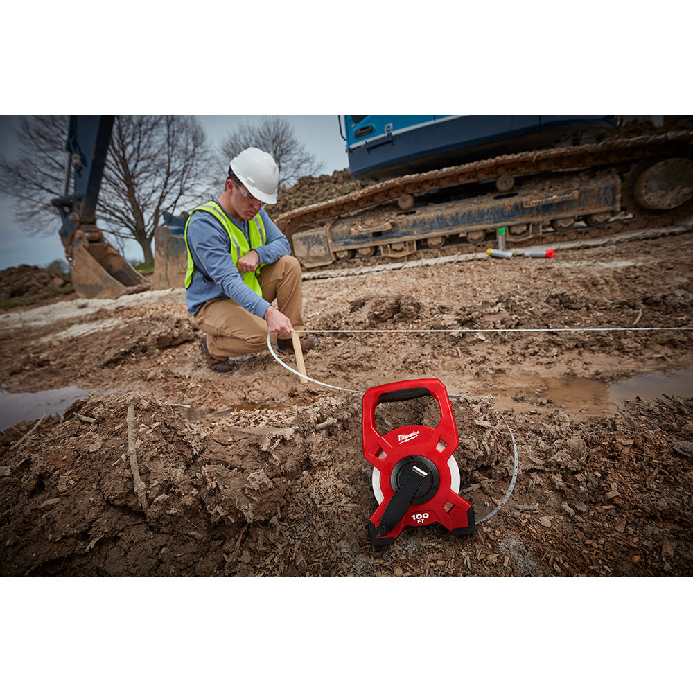 Milwaukee 48-22-5310, 300ft/100m Fiberglass Open Reel Long Tape