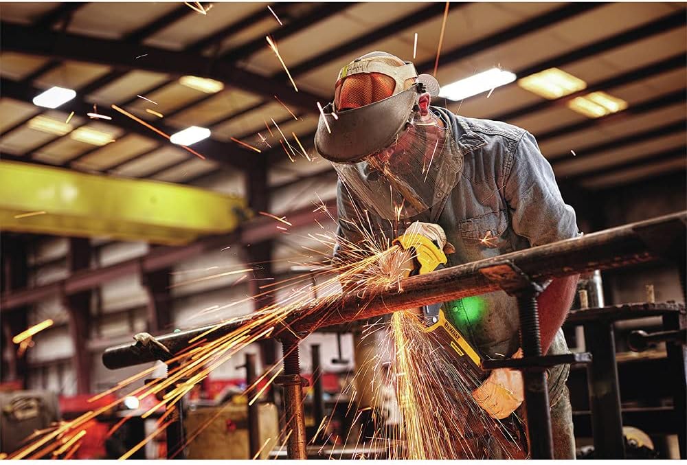 DEWALT DWE46266N, 5 in. / 6 in. Brushless Small Angle Grinder, Rat Tail, with Adjustable Cut-Off Guard, Kickback Brake, No Lock