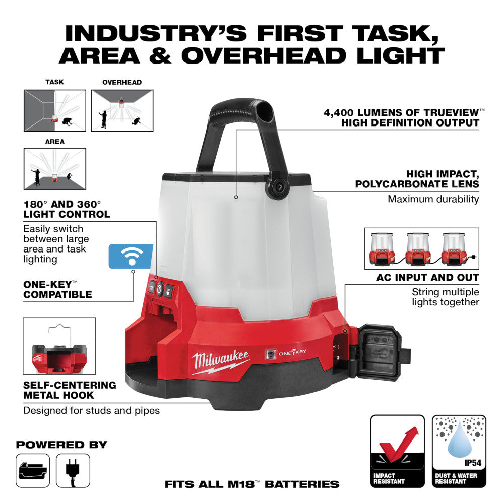 Milwaukee 2146-20, M18 Radius LED Compact Site Light W/One Key (Tool Only)