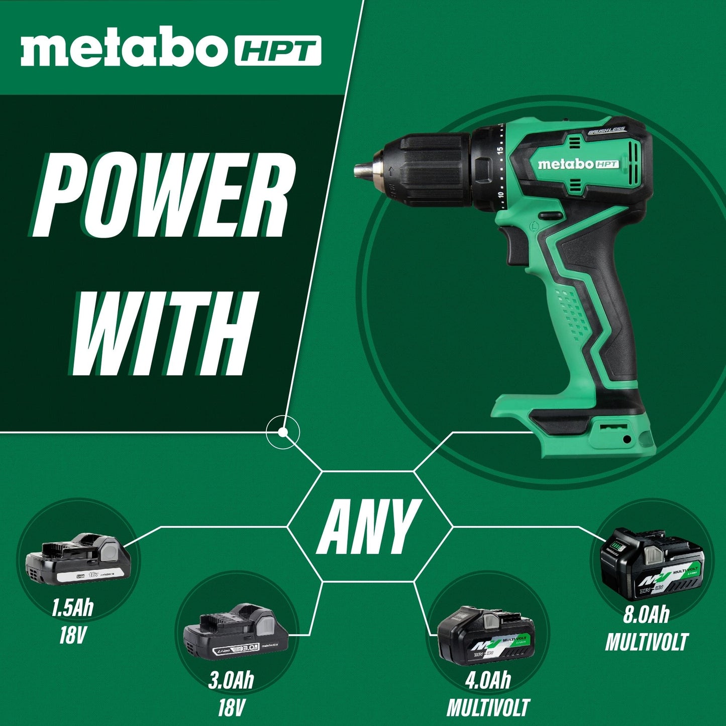 Metabo HPT DS18DDX, 18V Sub-Compact Cordless Drill Kit