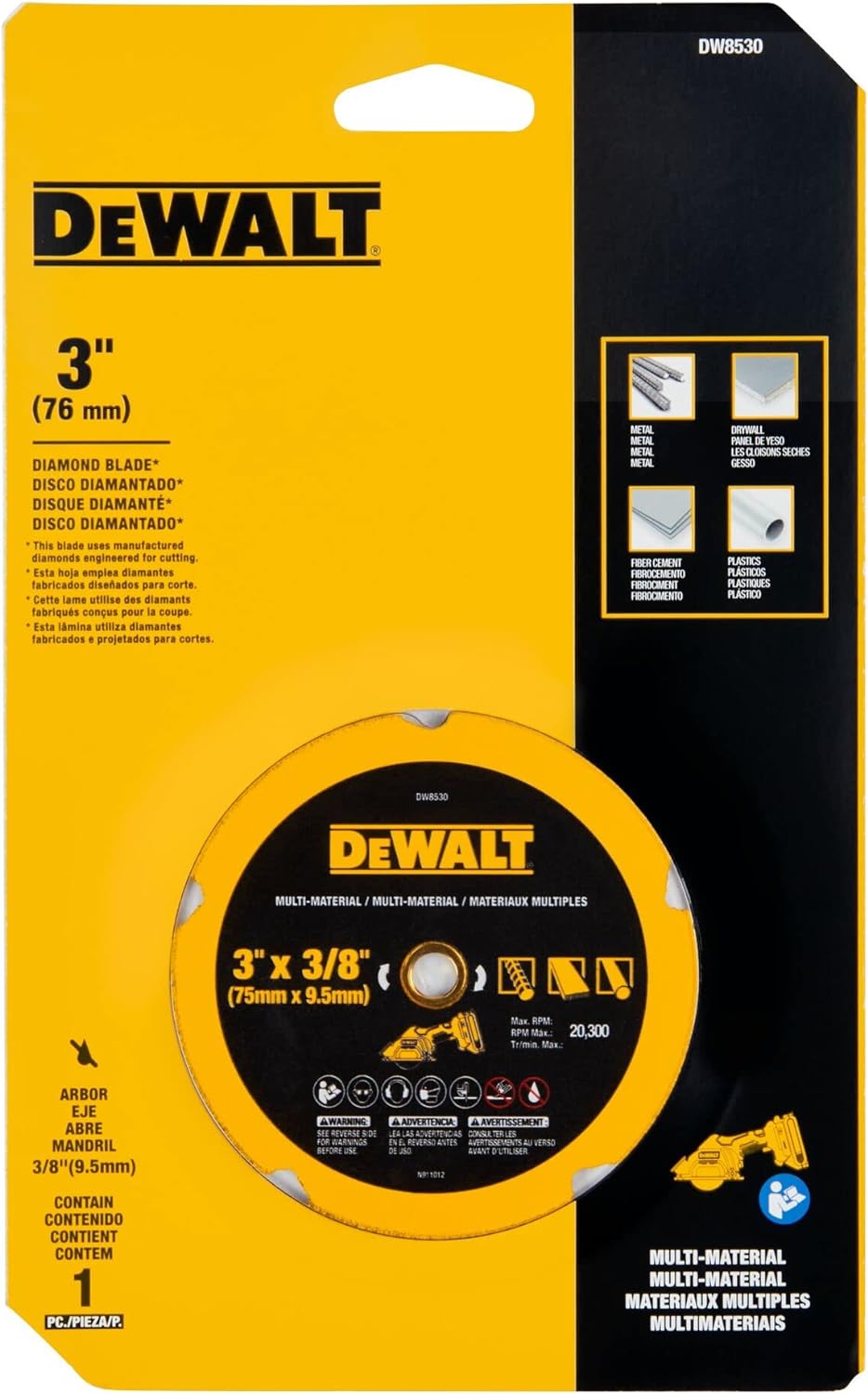 DEWALT DW8530, 3" Diamond Multi-Material Blade