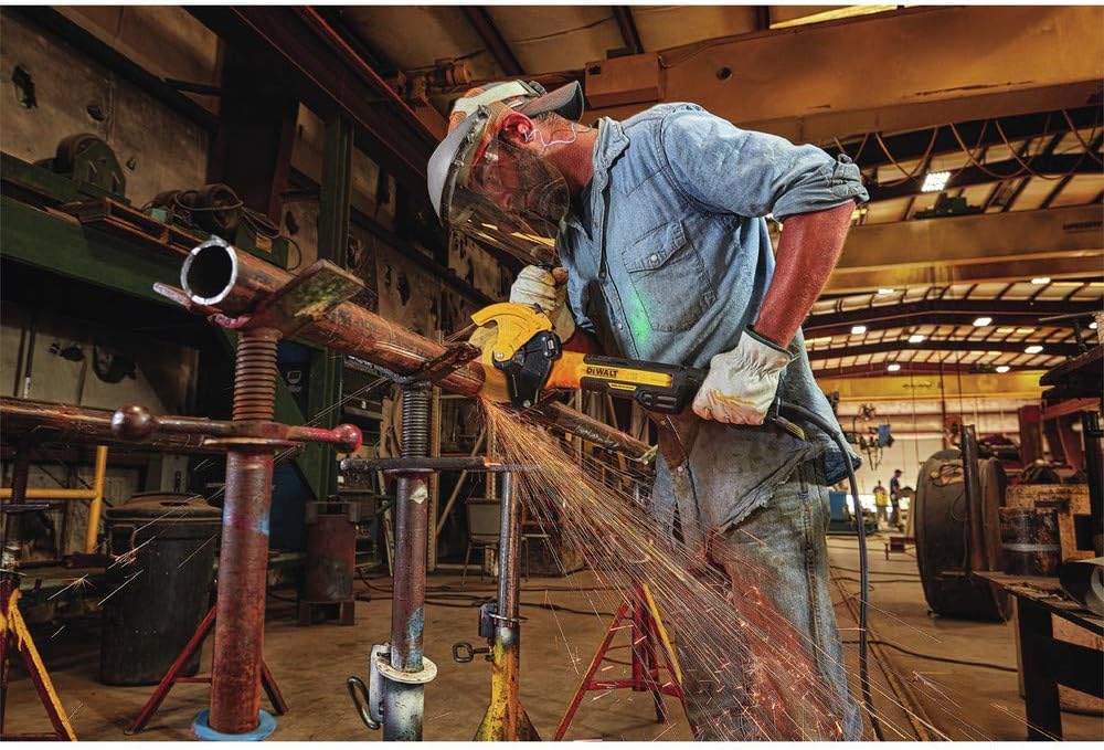 DEWALT DWE46266N, 5 in. / 6 in. Brushless Small Angle Grinder, Rat Tail, with Adjustable Cut-Off Guard, Kickback Brake, No Lock
