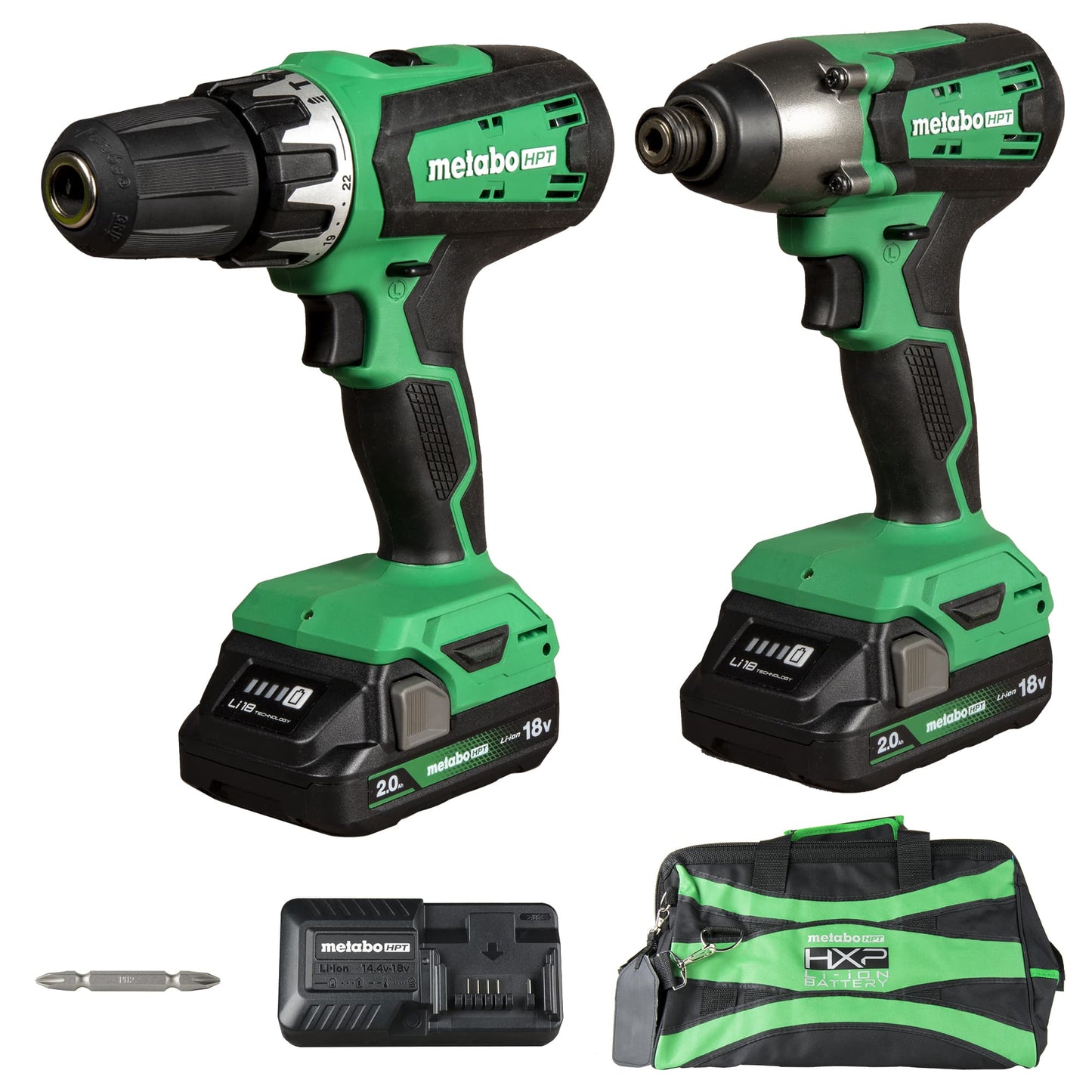 Metabo HPT KC18DFXM, 18V Brushless 2 Tools Combo kit. 2Ah Battery